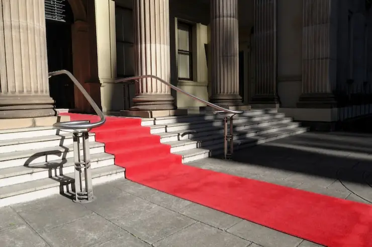 Heavy-duty outdoor red carpet