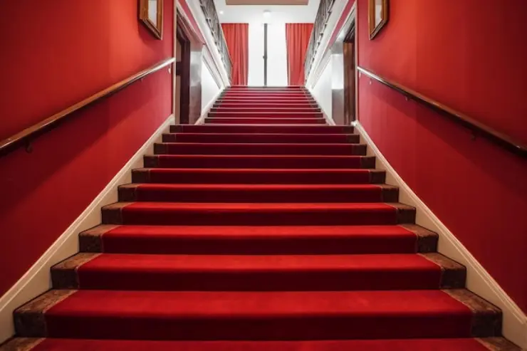 High-pile luxury red rugs