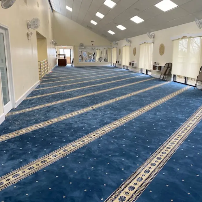 Silky Blue Border Masjid Carpet