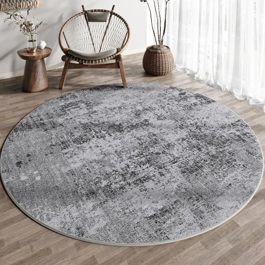 Earth Linen Grey Round Carpets