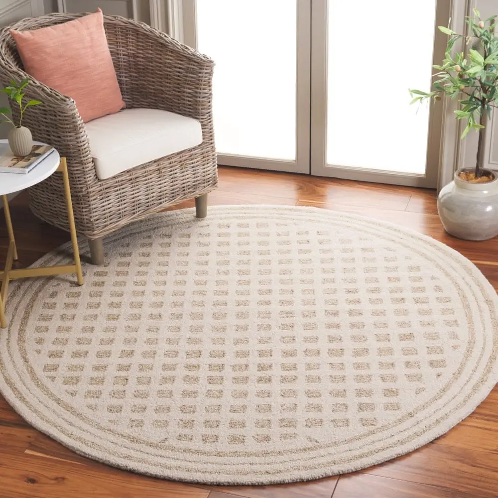 Relish Square Cream Ivory Round Carpets
