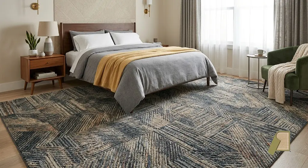 Modern flecked carpet bedroom