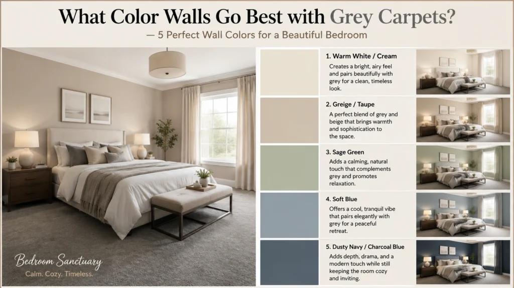 What Color Walls Go Best with Grey Carpets & Bedroom Sanctuary