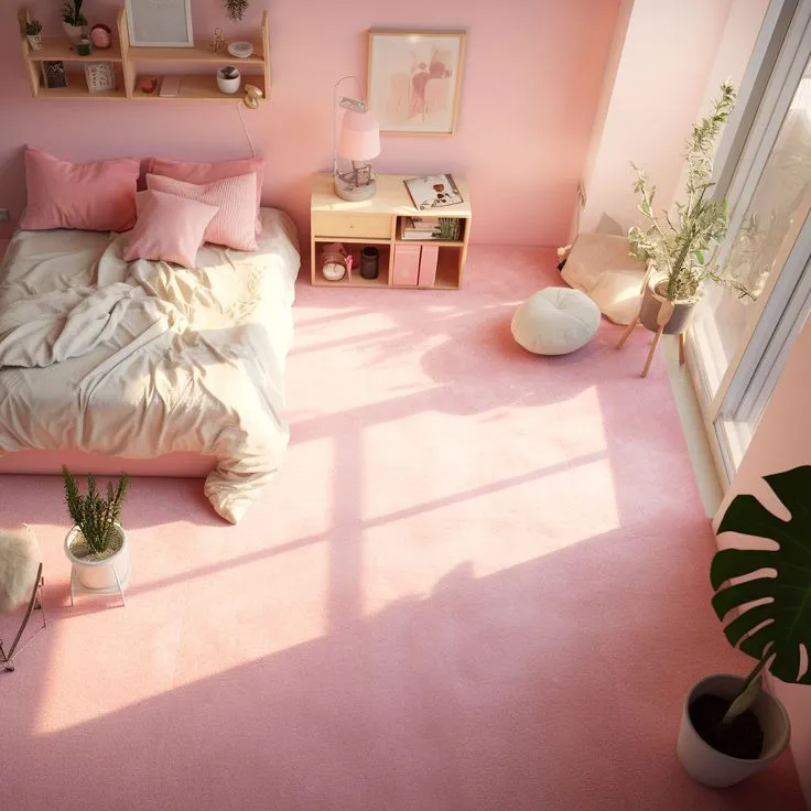 Bedroom Pink Carpet