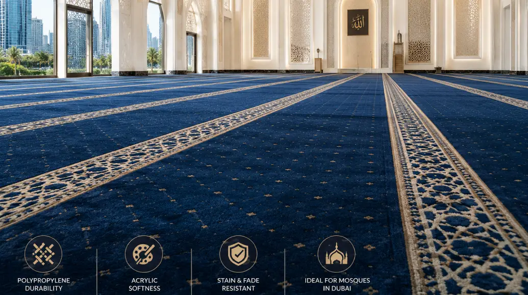 Polypropylene and Acrylic Mosque Carpet