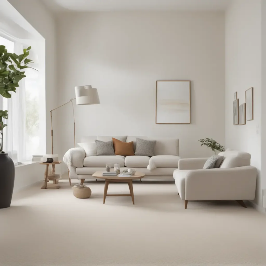 Wall to wall beige carpet