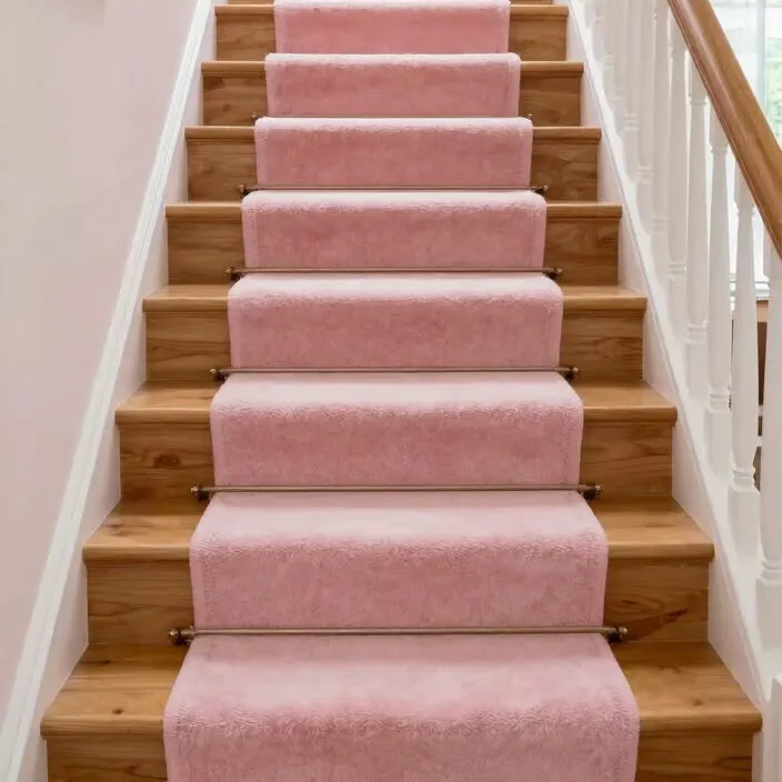 pink carpet for stair