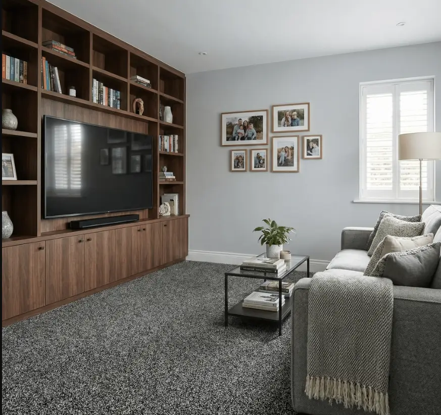 Charcoal Black Saxony Deep Pile Carpet Midnight Carpet Dubai