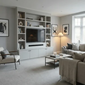 Light Grey Saxony Deep Pile Bedroom Carpet Dubai