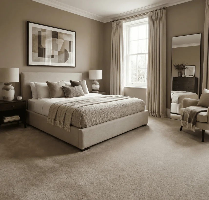 Warm Brown Saxony Deep Pile Carpet